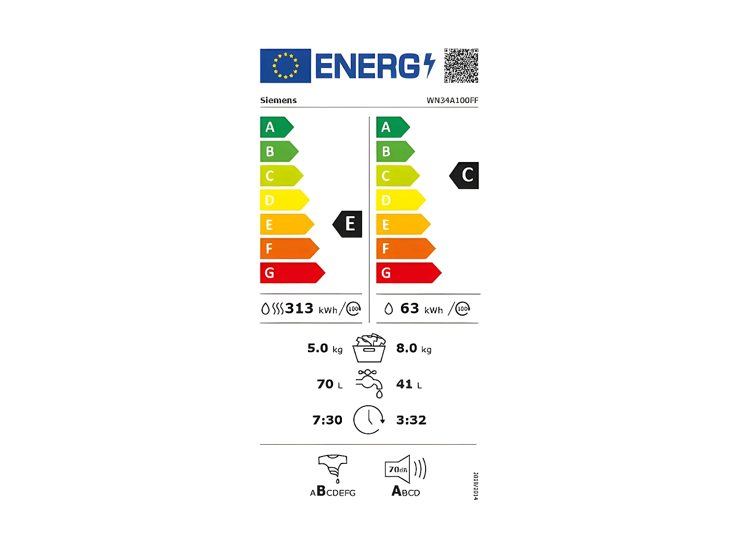 Siemens Lave-linge séchant hublot 8/5 kg 1400 tours/min - wn34a100ff
