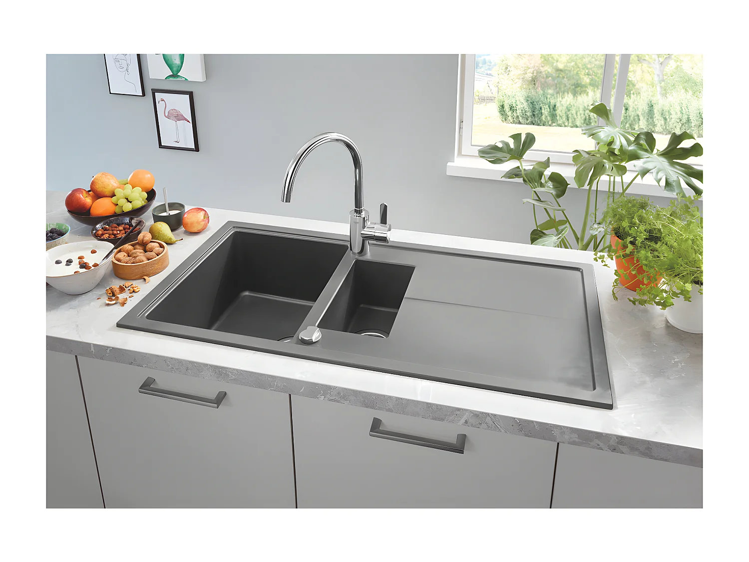 Evier composite - avec égouttoir -  - K400