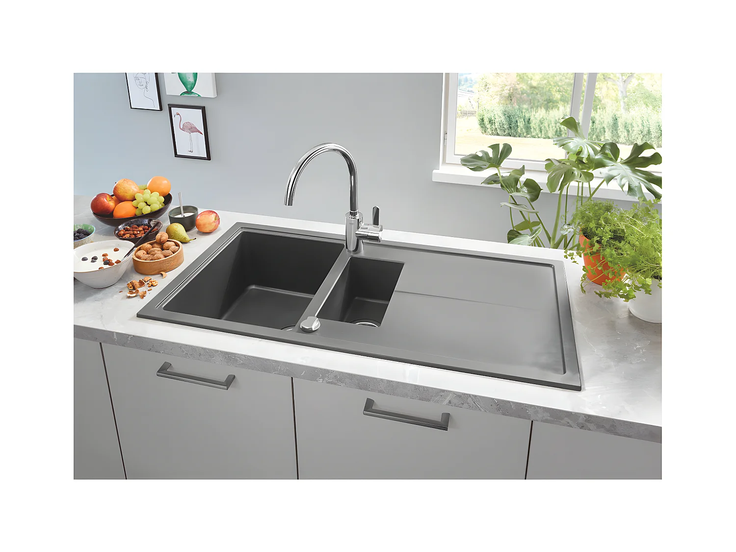 Evier composite - avec égouttoir -  - K400