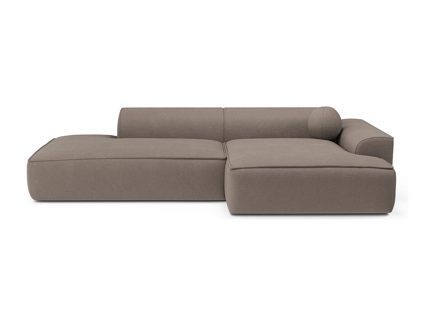 Canapé angle droit tissu tramé taupe 300cm ANIA
