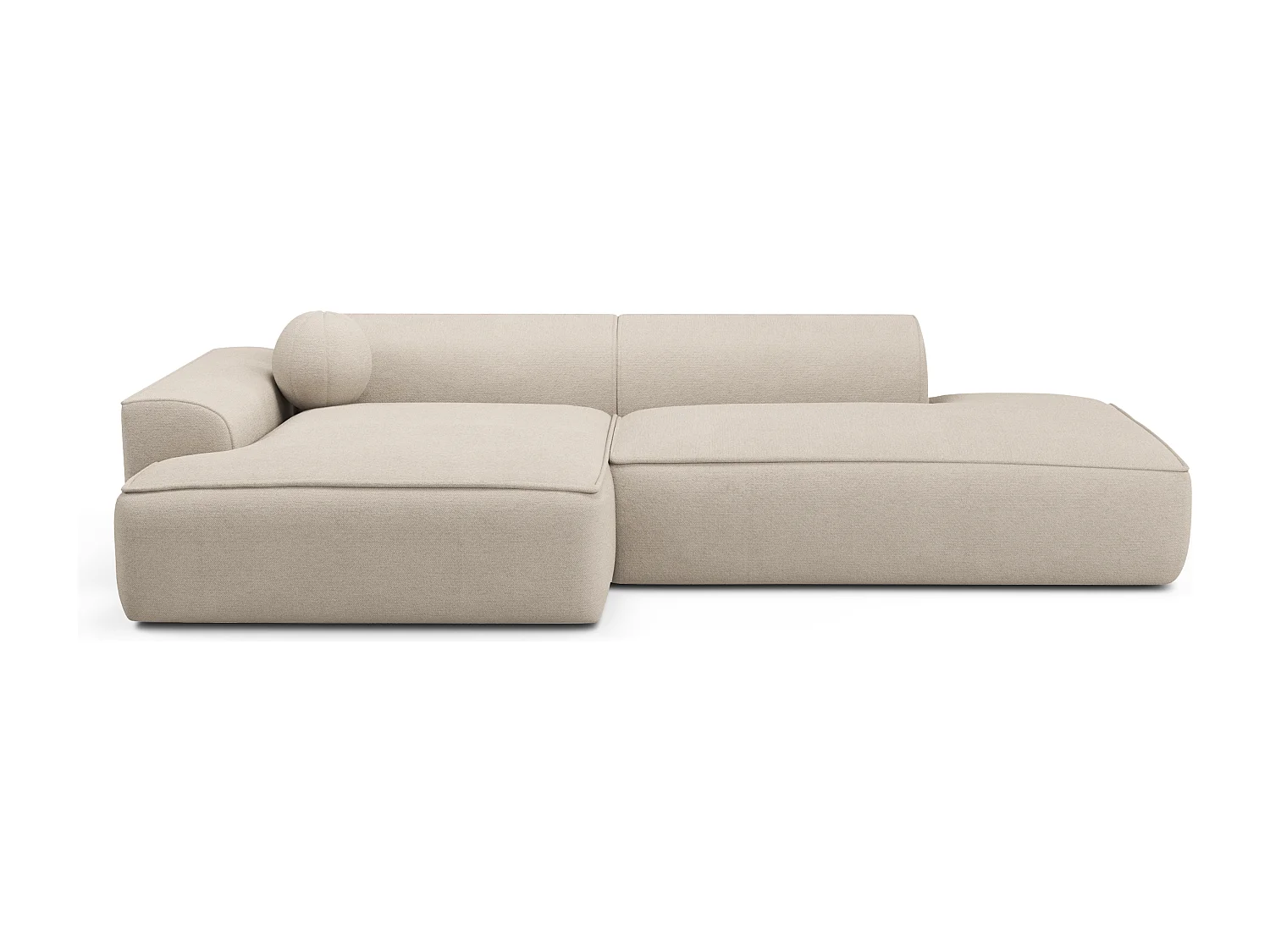 Canapé angle gauche tissu tramé crème 300cm ANIA