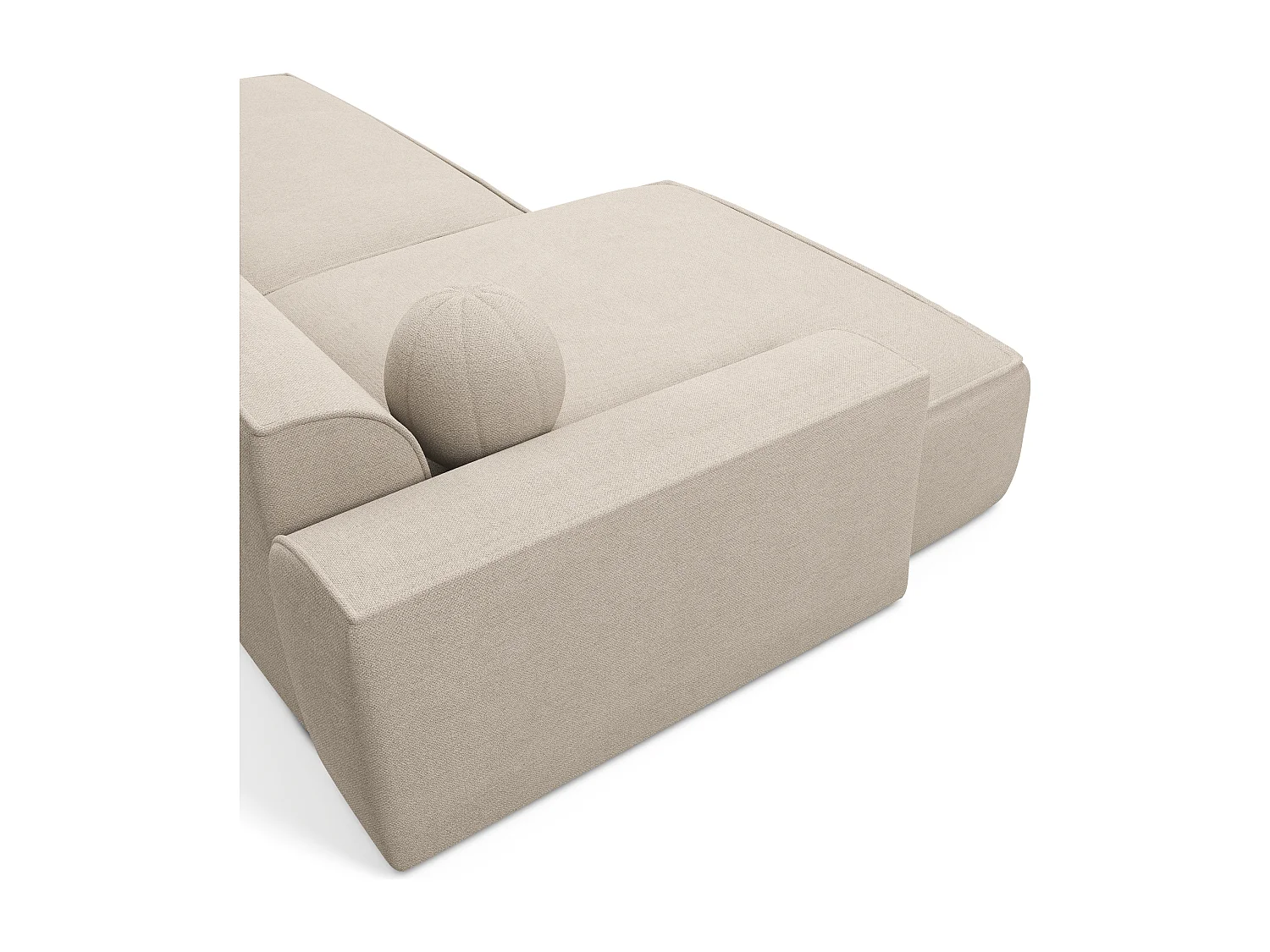 Canapé angle gauche tissu tramé crème 300cm ANIA