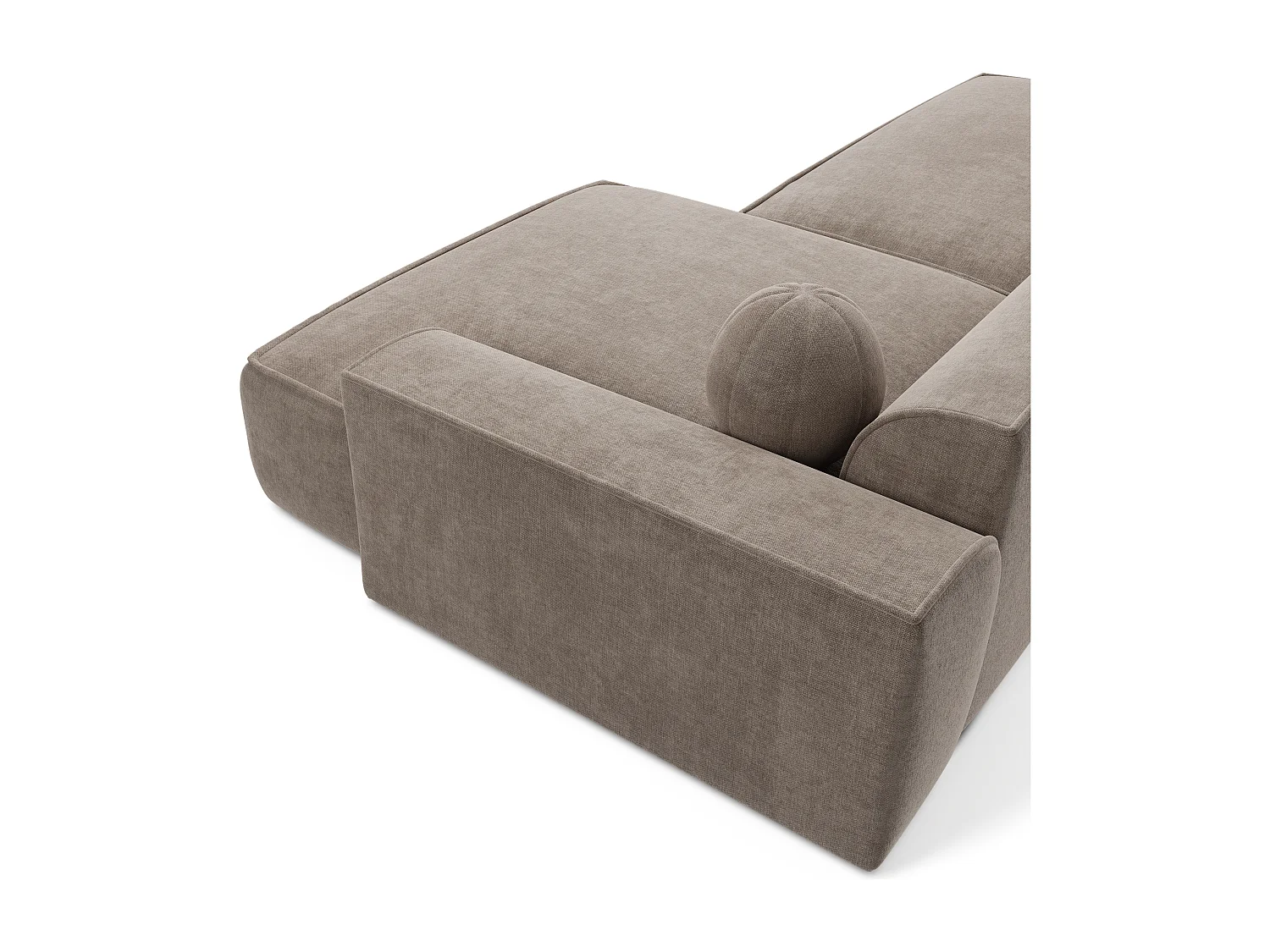 Canapé angle droit velours taupe 300cm ANIA