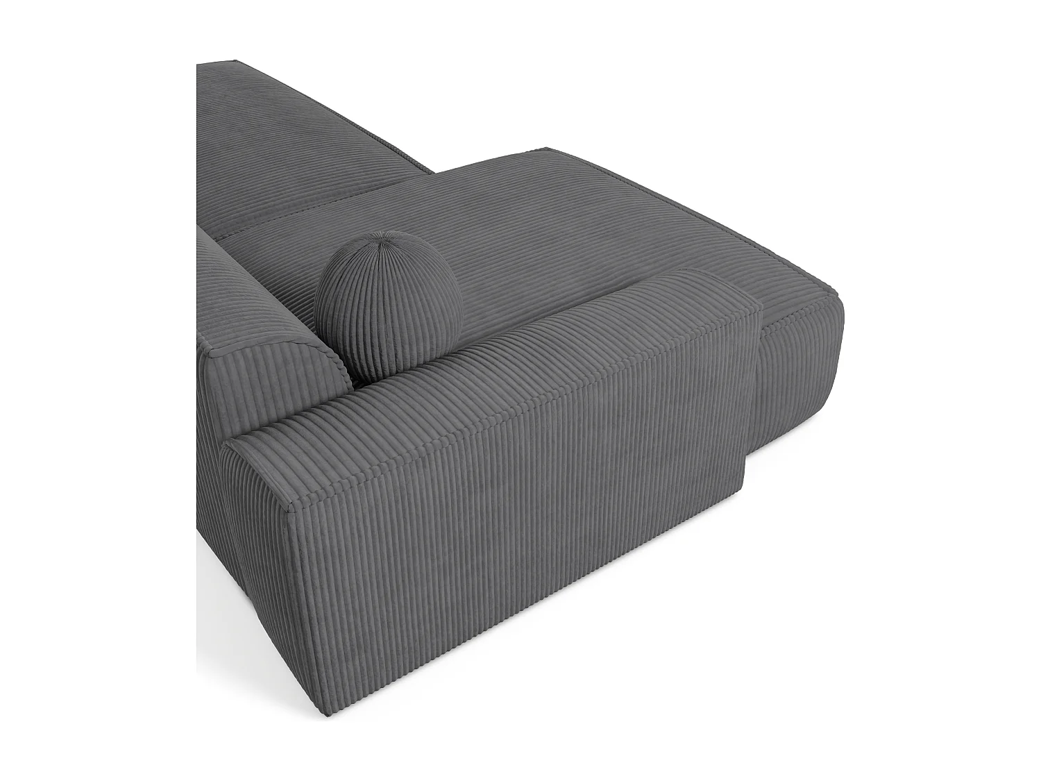 Canapé angle gauche velours côtelé gris anthracite 300cm ANIA