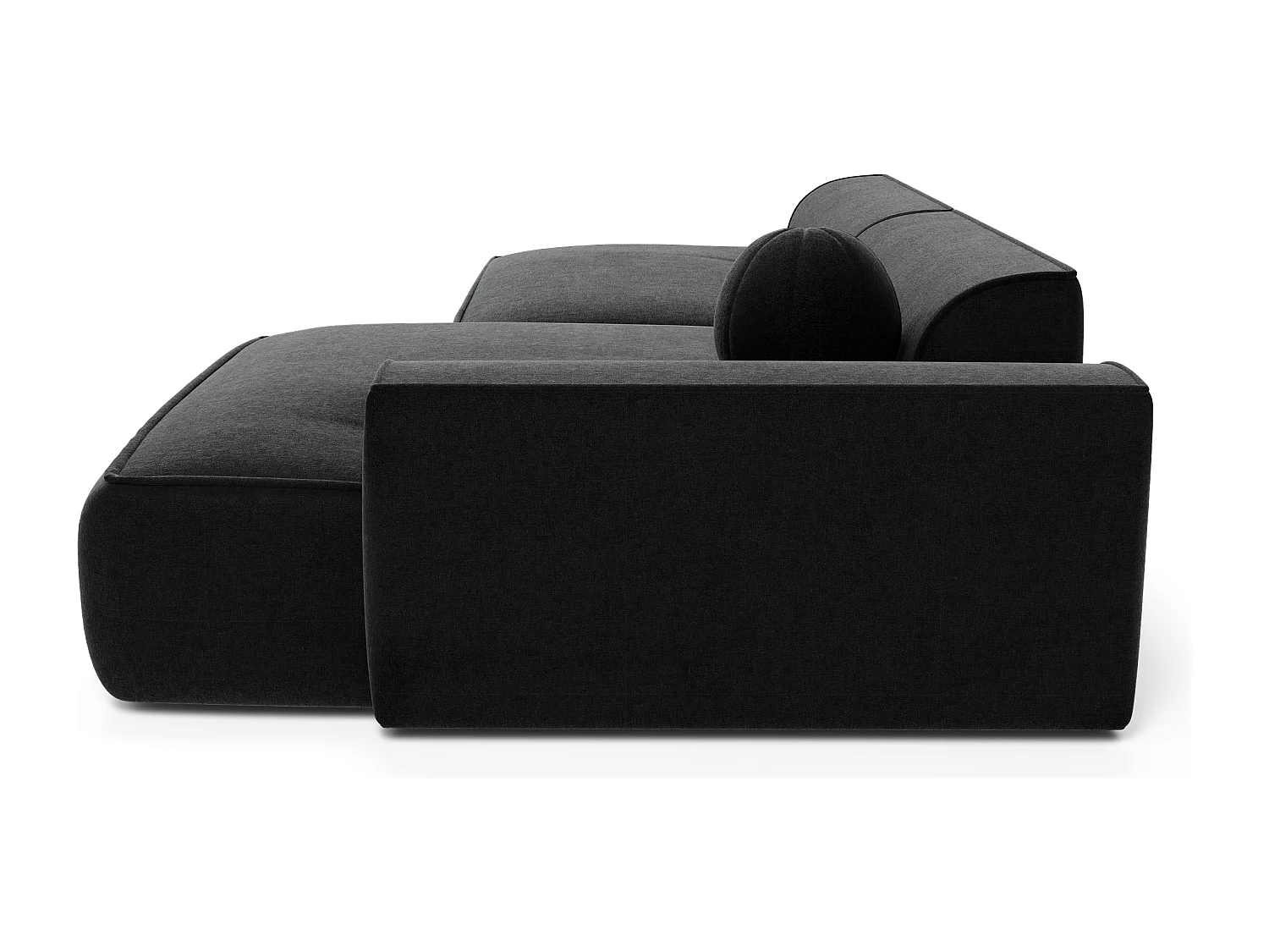 Canapé angle droit velours noir 300cm