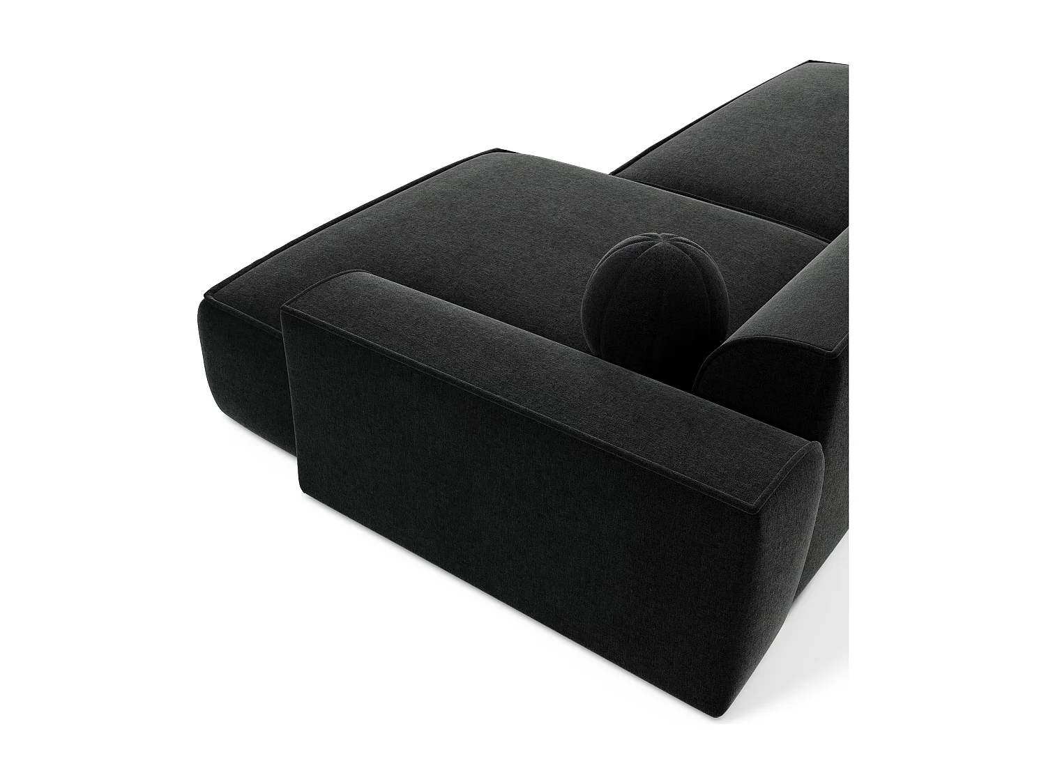 Canapé angle droit velours noir 300cm