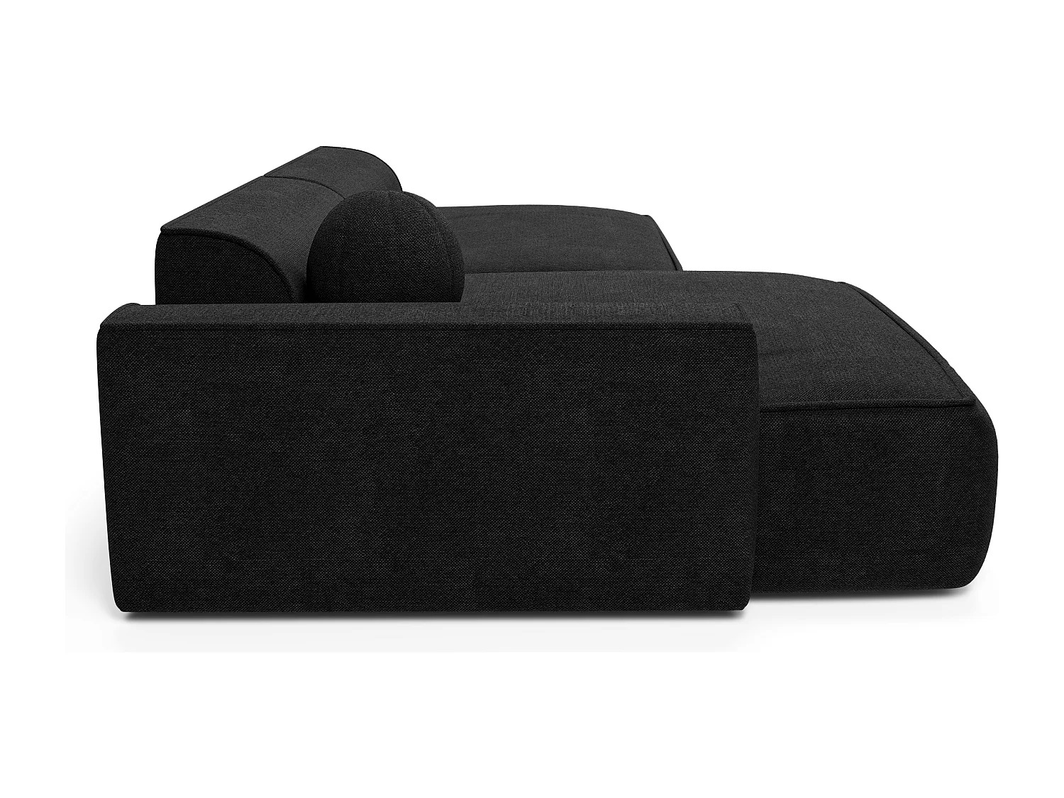 Canapé angle gauche tissu tramé gris anthracite 300cm ANIA