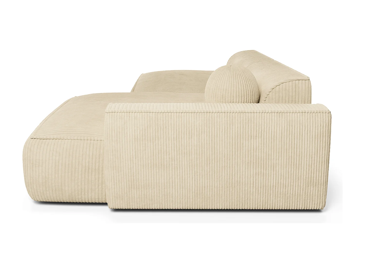 Canapé angle droit velours côtelé crème 300cm ANIA