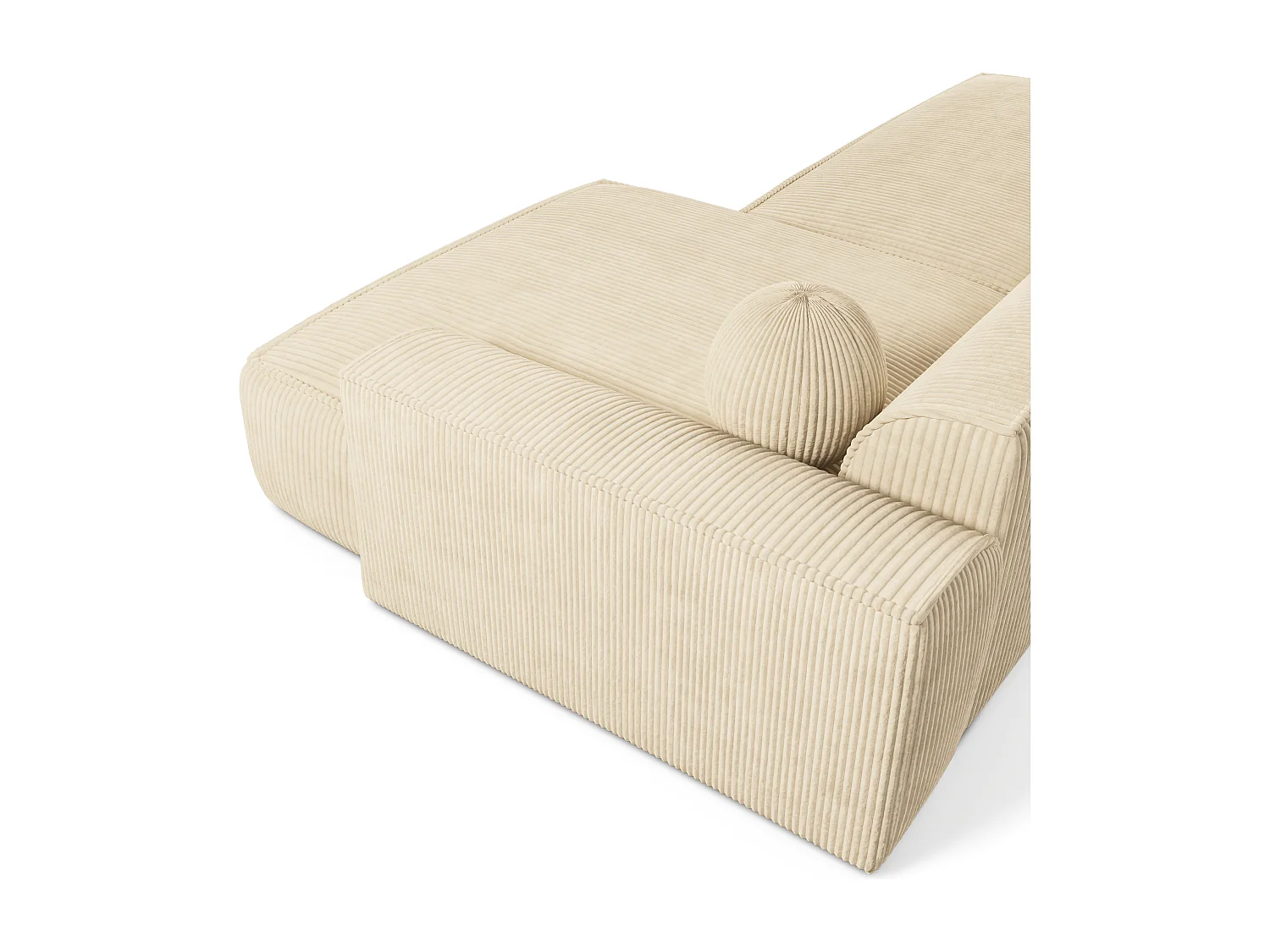 Canapé angle droit velours côtelé crème 300cm ANIA