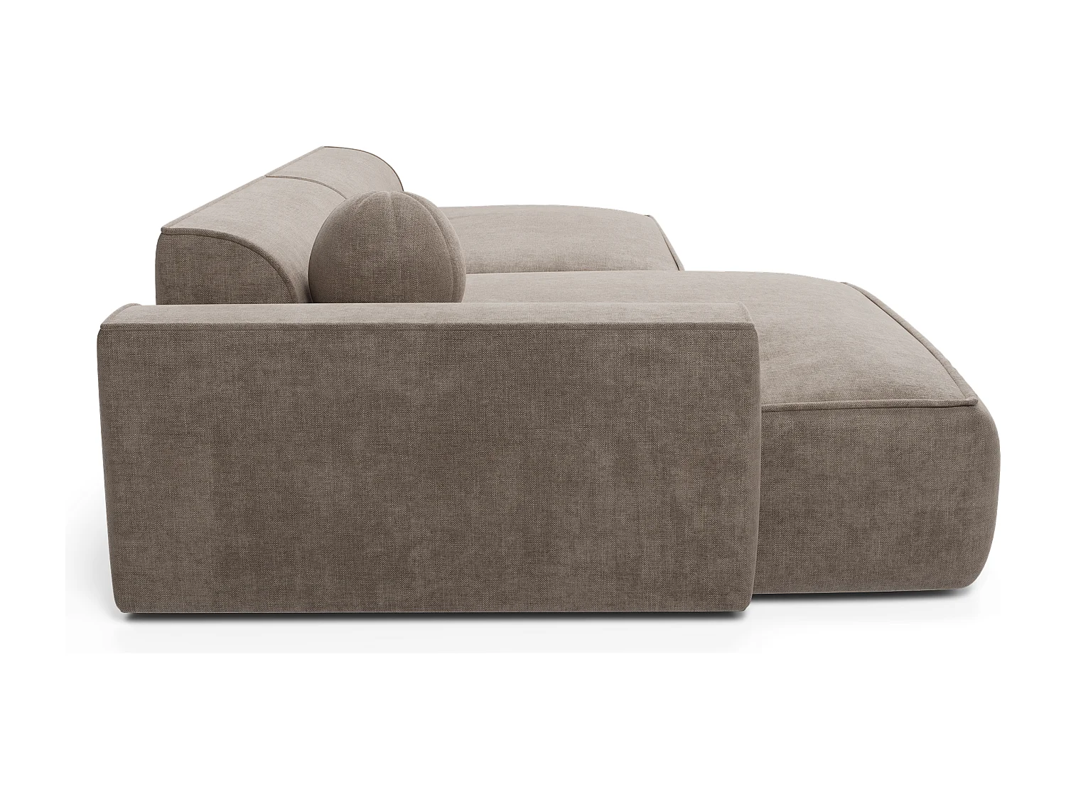 Canapé angle gauche velours taupe 300cm ANIA