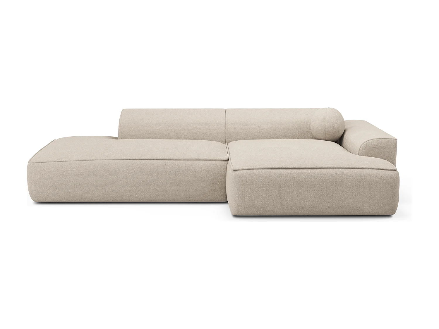 Canapé angle droit tissu tramé crème 300cm