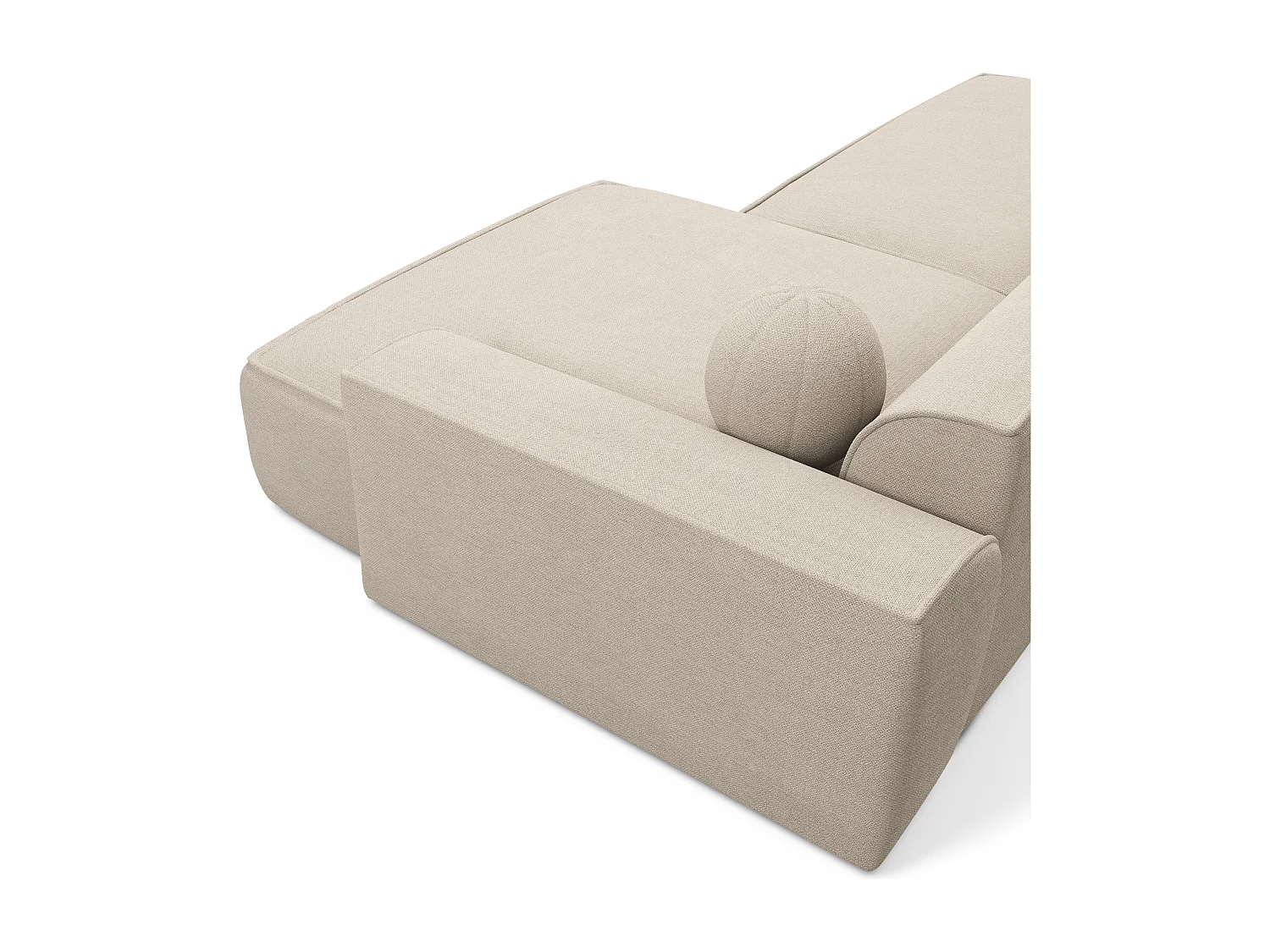 Canapé angle droit tissu tramé crème 300cm