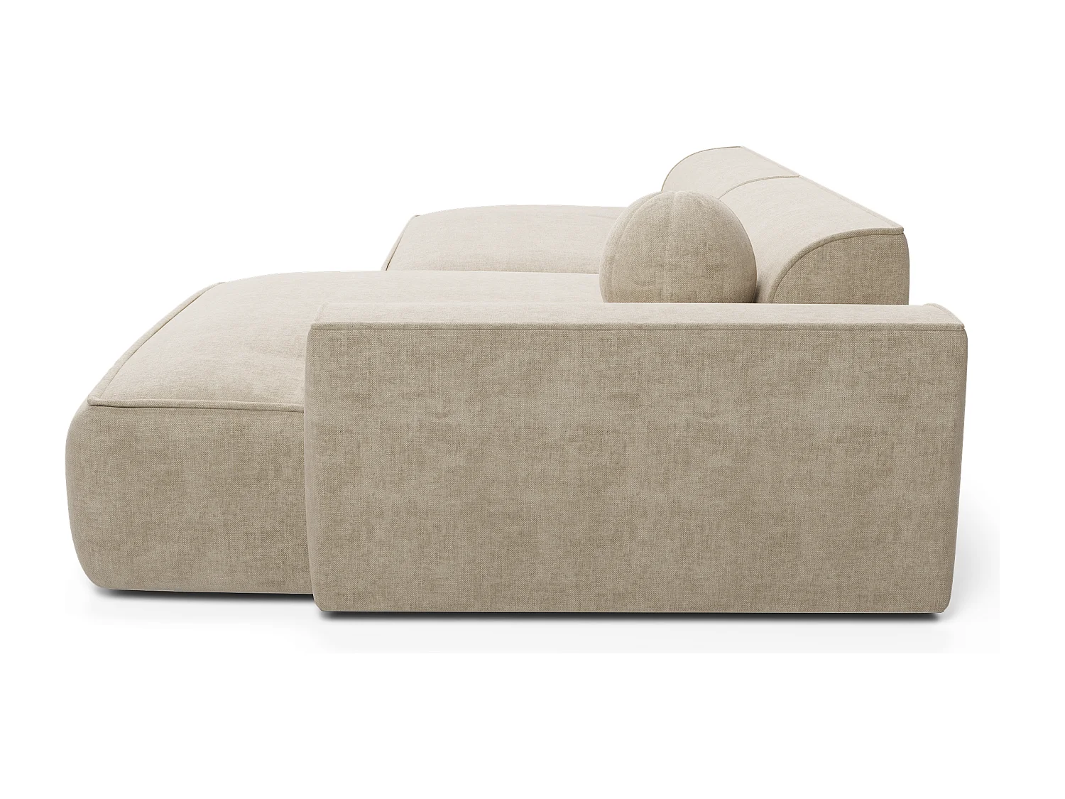 Canapé angle droit velours crème 300cm ANIA