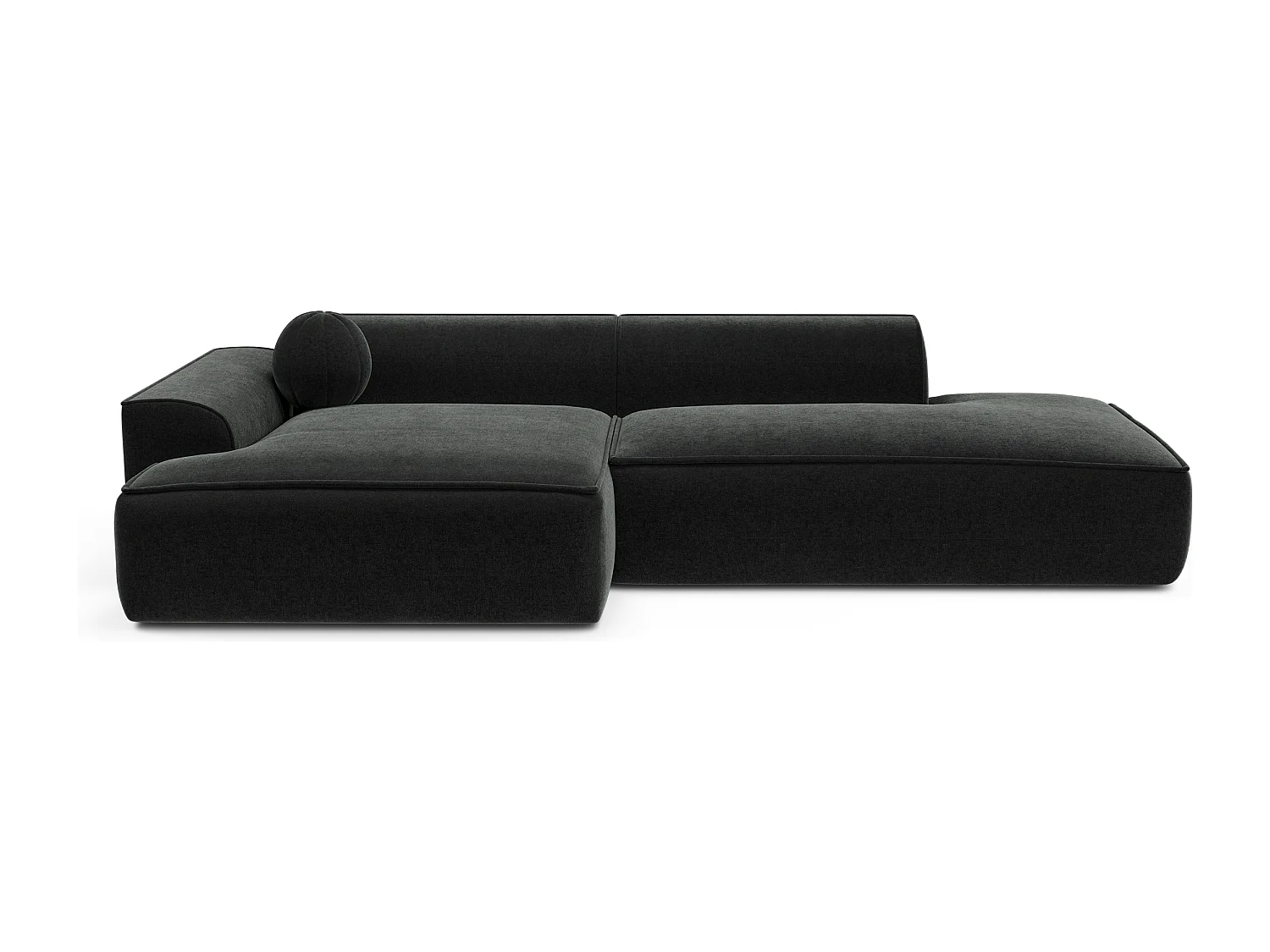 Canapé angle gauche velours noir 300cm ANIA