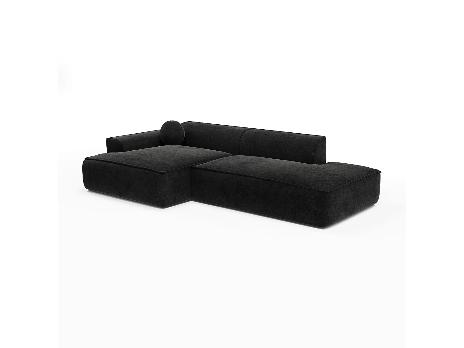 Canapé angle gauche velours noir 300cm ANIA