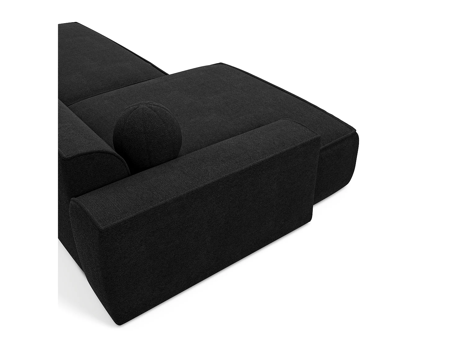 Canapé d'angle gauche 4 places en velours noir