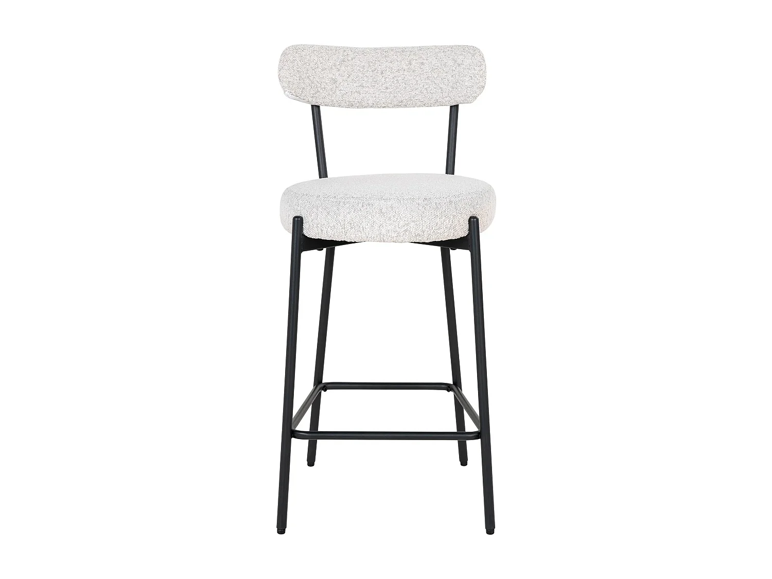 Chaise de bar en tissu bouclette et métal BADALONA - Hauteur d'assise 65cm-Blanc