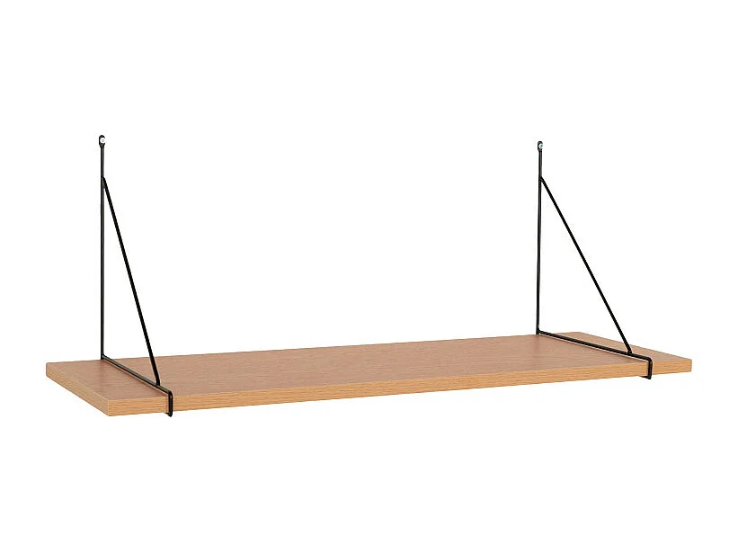 Estante de pared roble y negro 80 x 29 cm