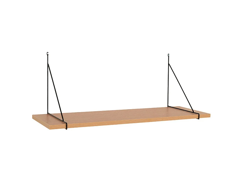 Chiba - Étagère murale en bois et métal L80cm - Couleur : Bois clair