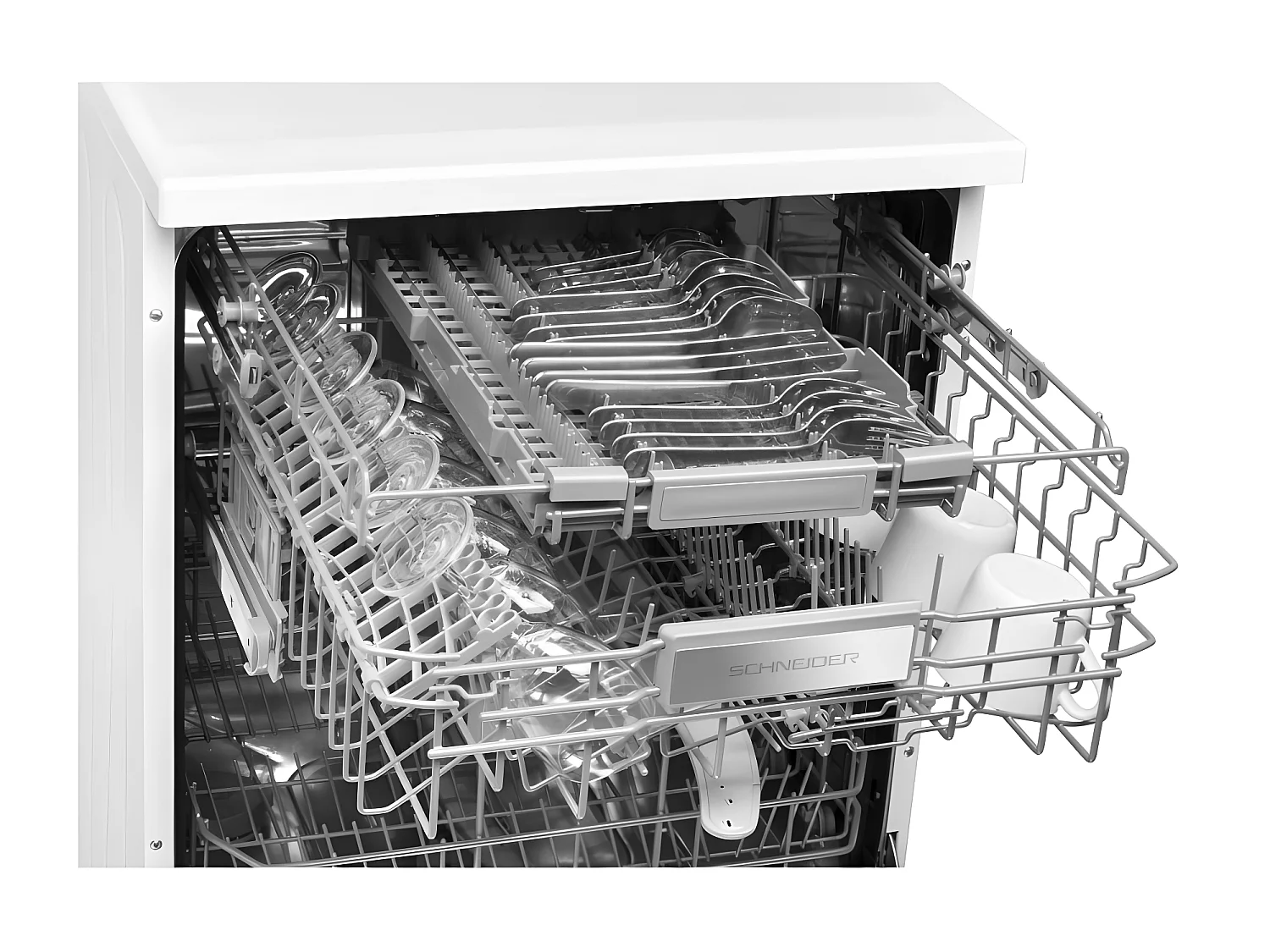 Lave-vaisselle pose libre SCHNEIDER 15 Couverts 60cm D, SCDW1542IDW