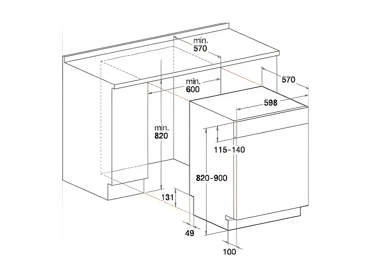 Lave-vaisselle encastrable WHIRLPOOL 14 Couverts 59cm E, WBC 3 C 26