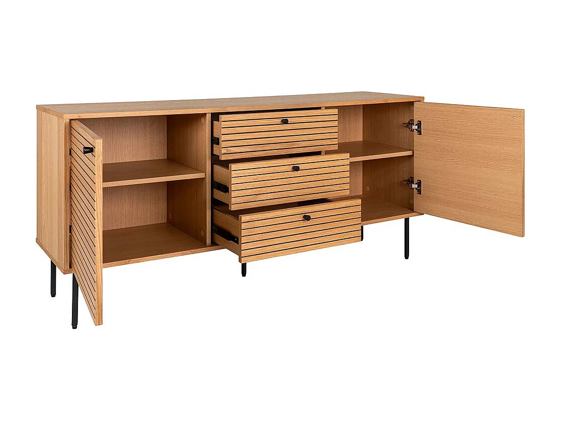 Kyoto Sideboard 2 Türen , 3 Schubladen Eiche Furnier.
