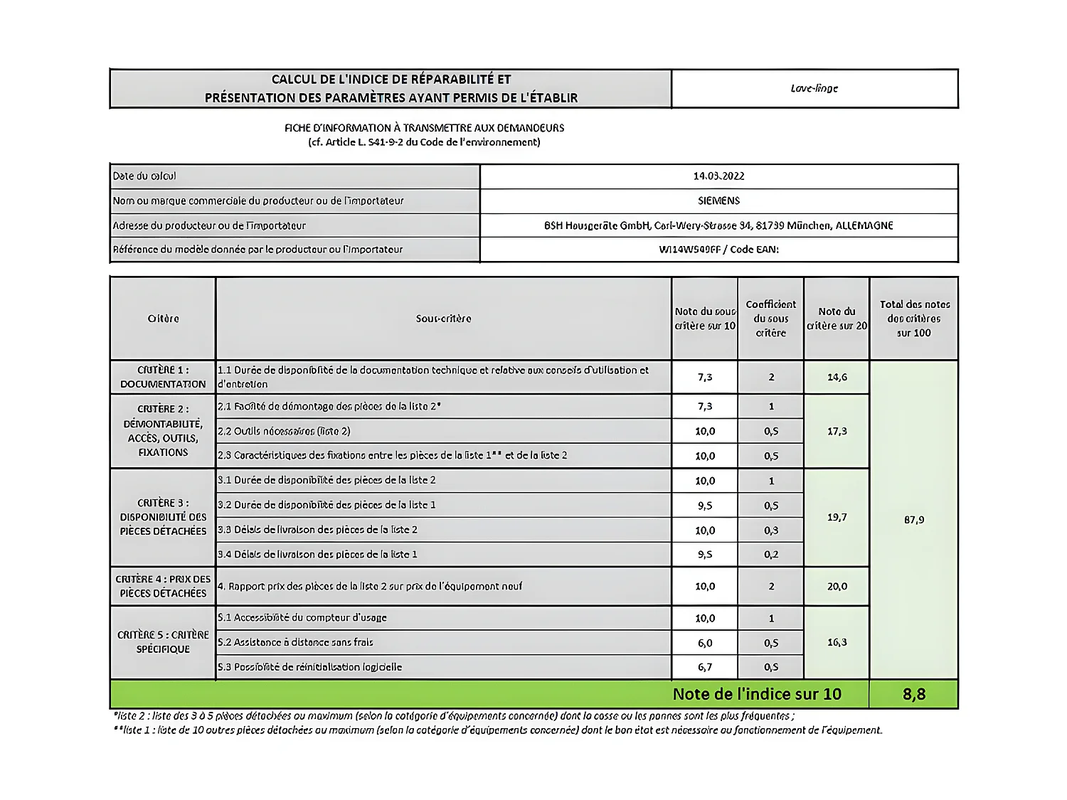 Lave linge hublot Siemens WI14W549FF