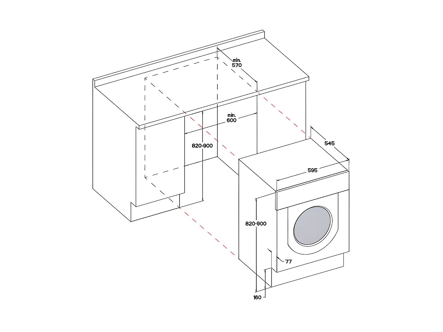 Lave-linge intégrables 7kg 52L WHIRLPOOL INTEGRABLE 1400tr/min 59.5cm D, BIWMWG71483FRN