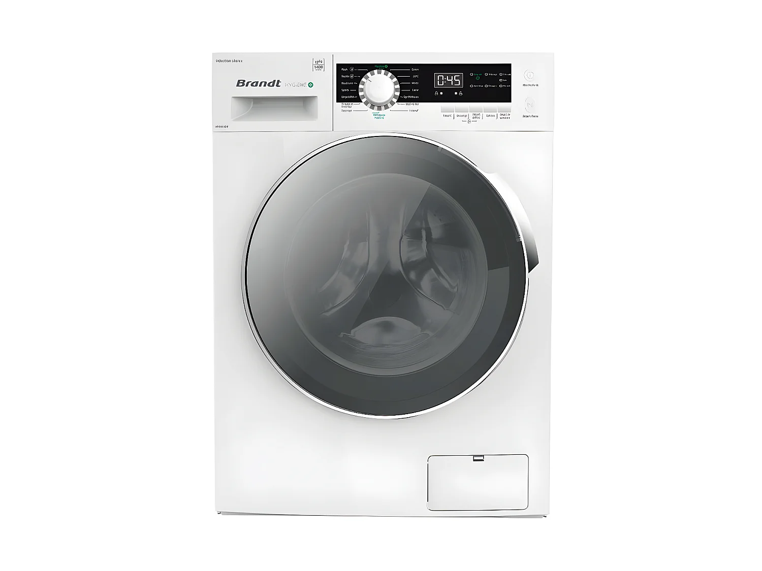 Lave-linge frontaux 12kg 76L BRANDT 1400tr/min 59.5cm B, WFB124QW