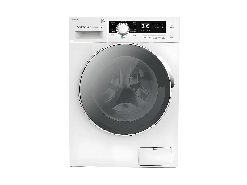 Lave-linge frontaux 12kg 76L BRANDT 1400tr/min 59.5cm B, WFB124QW