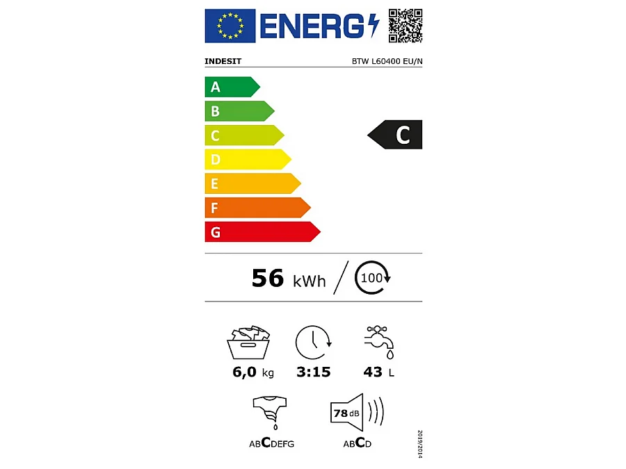 Lave-linge top INDESIT, BTWL60400EUN