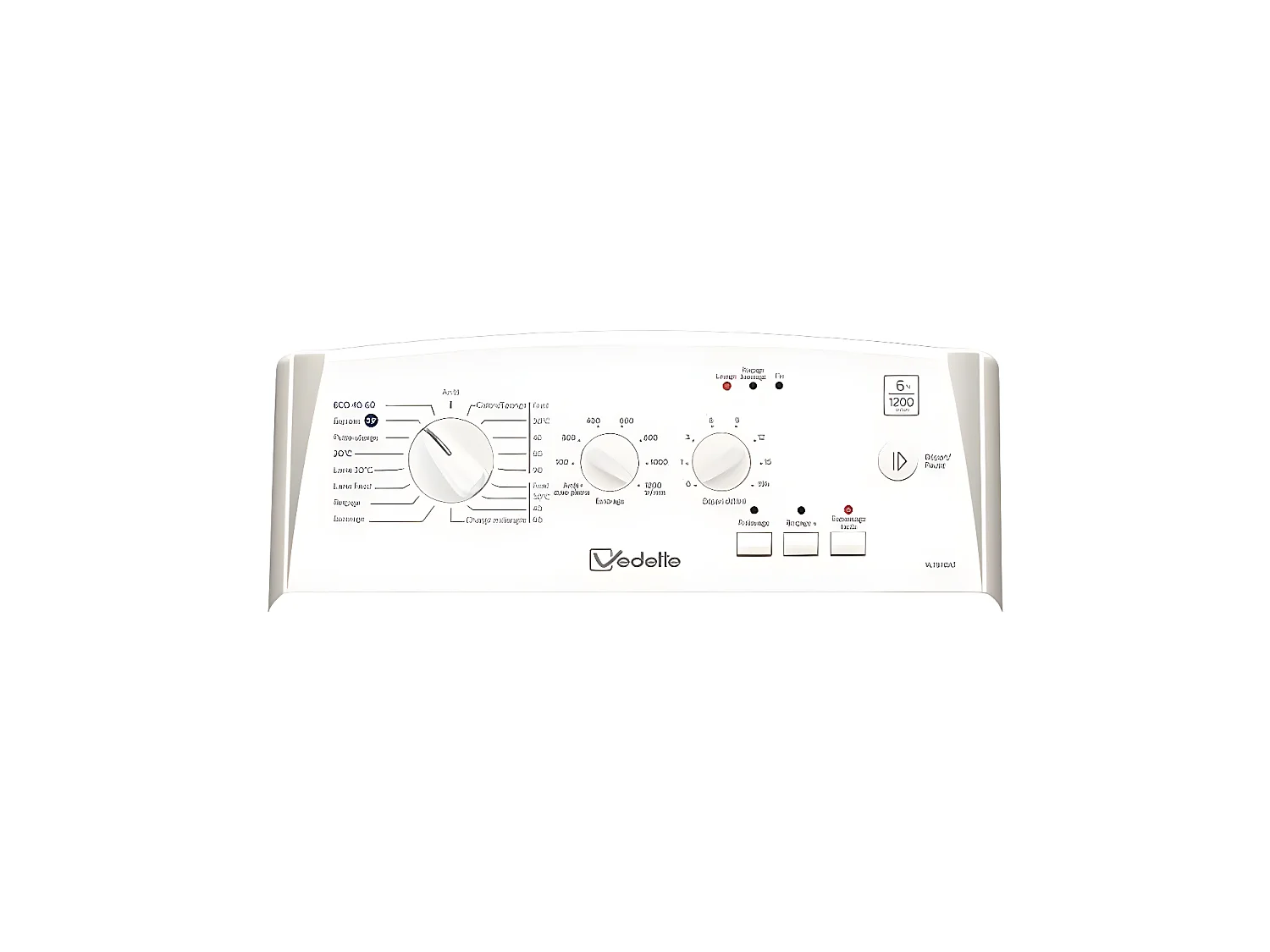 Lave-linge intégrables 6kg VEDETTE 1200tr/min 40cm D, VLT6112AT