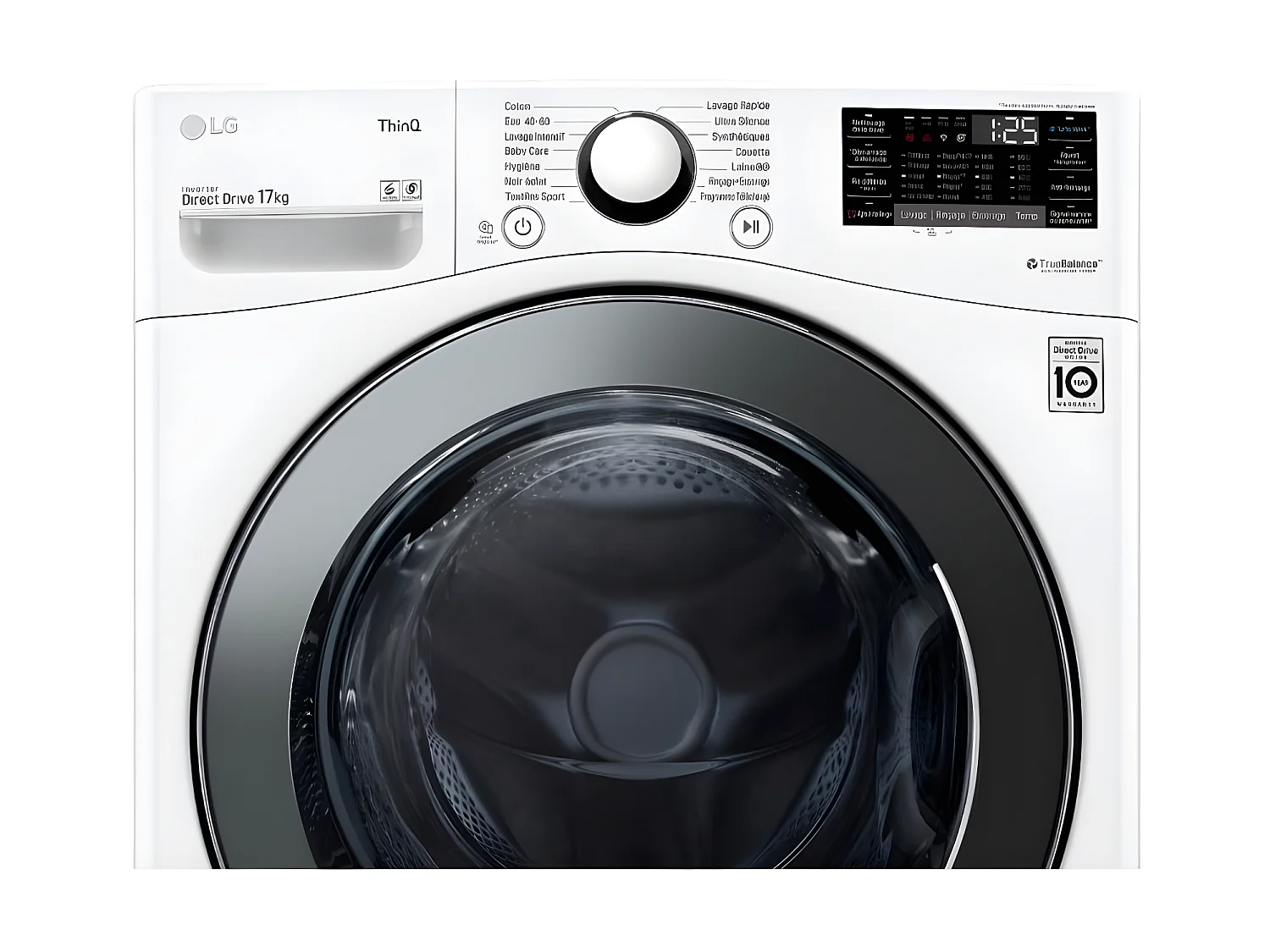 Lave-linge frontaux 17kg 127L LG 1100tr/min 70cm E, F71P12WH