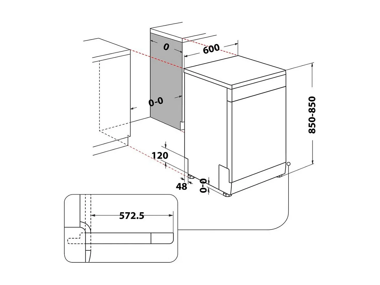 Lave-vaisselle pose libre WHIRLPOOL 14 Couverts 60cm D, WFC3C42PX