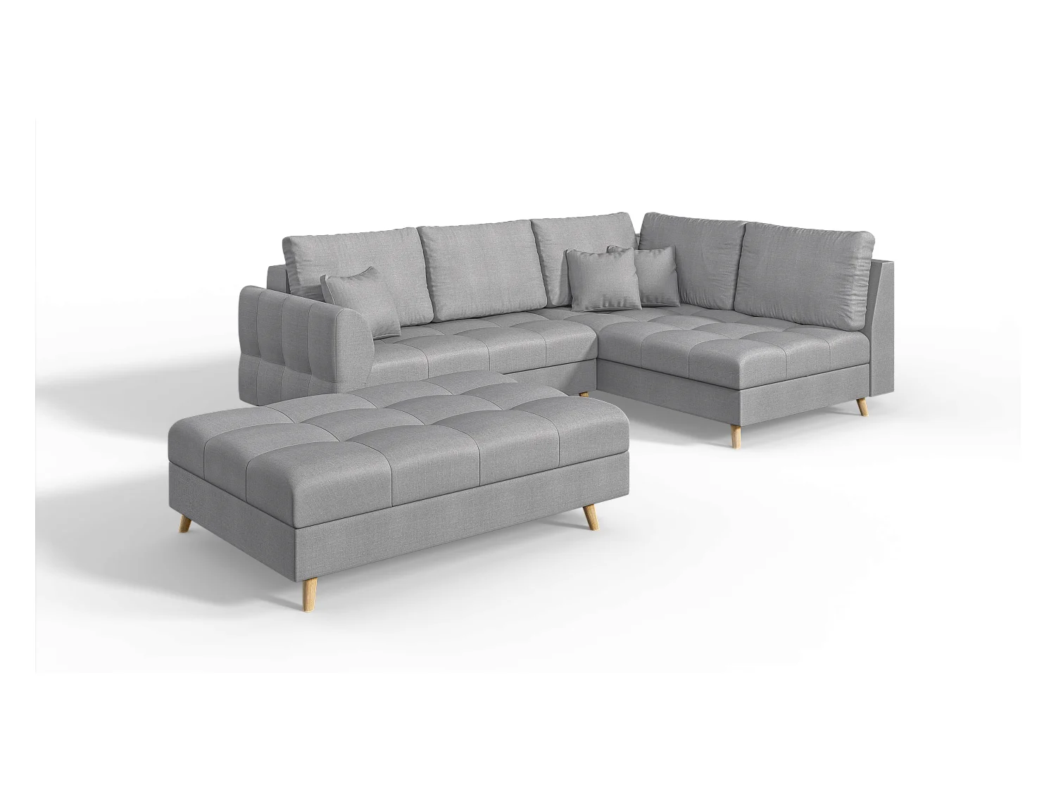 Fußhocker mit Holzfüßen im skandinavischen Stil Sophia