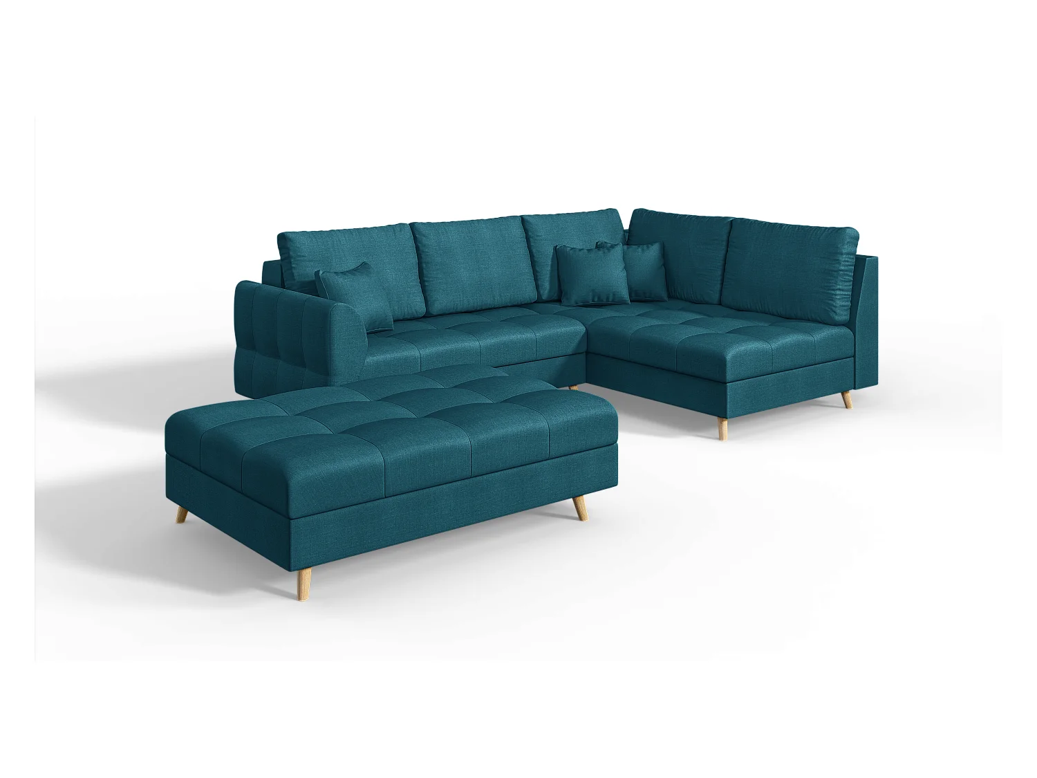 Fußhocker mit Holzfüßen im skandinavischen Stil Sophia