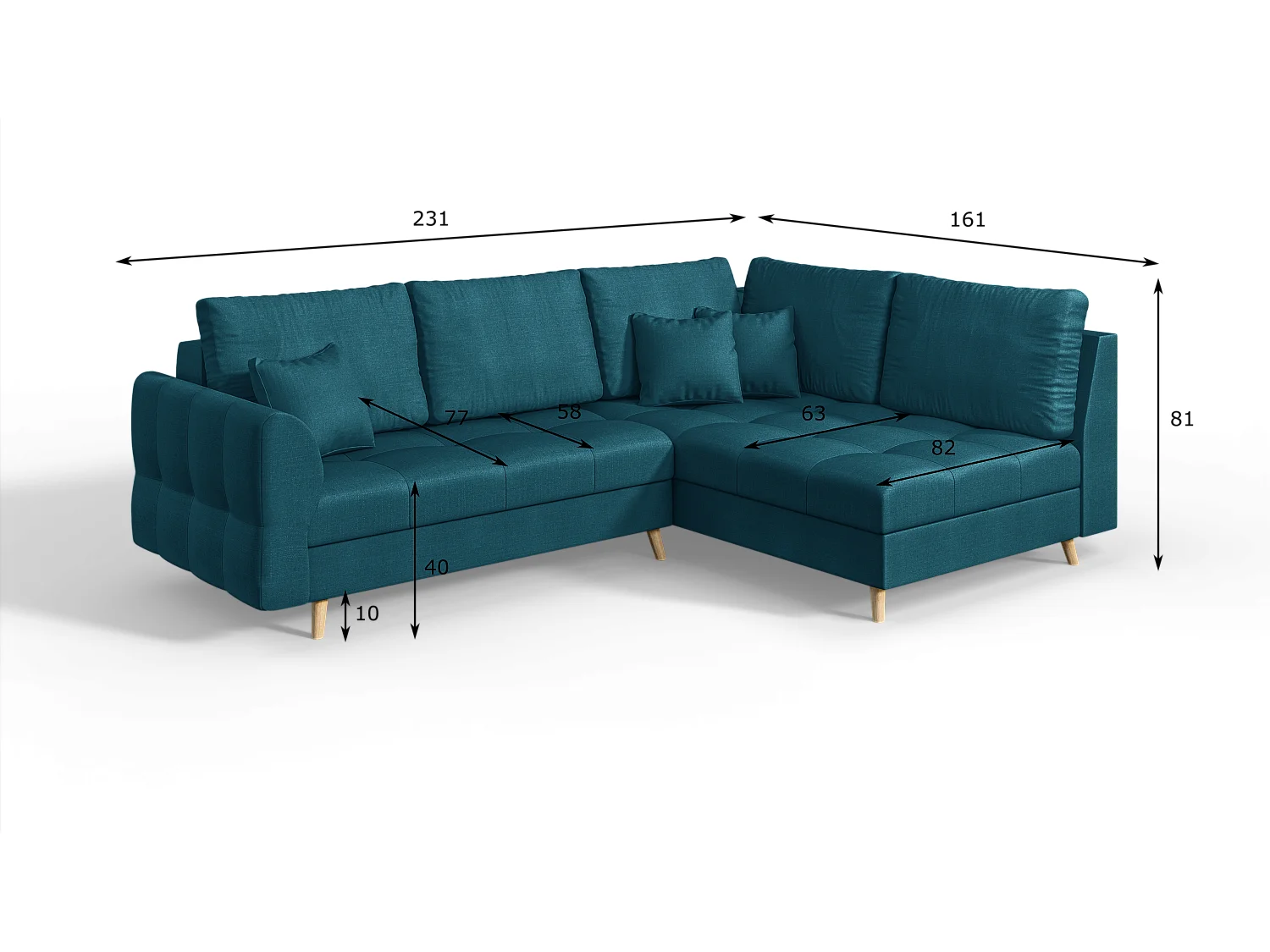 Ecksofa Sophia im skandinavischen Design