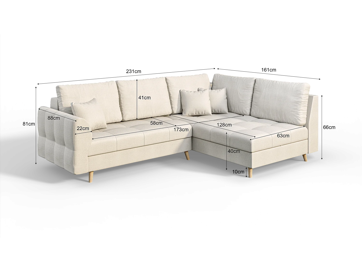 Ecksofa Sophia im skandinavischen Design