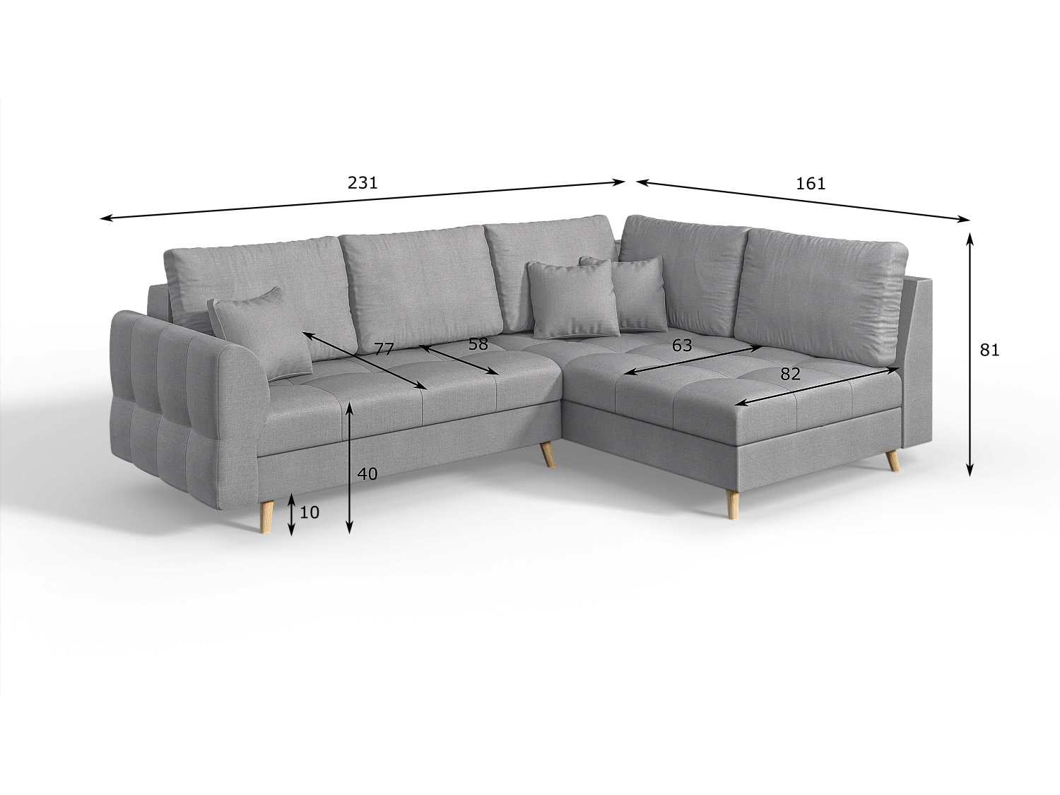 Ecksofa Sophia im skandinavischen Design