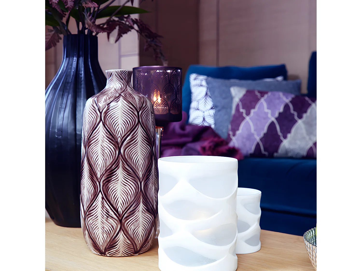 Vase Boa Moyen Format - Violet / 51 cm