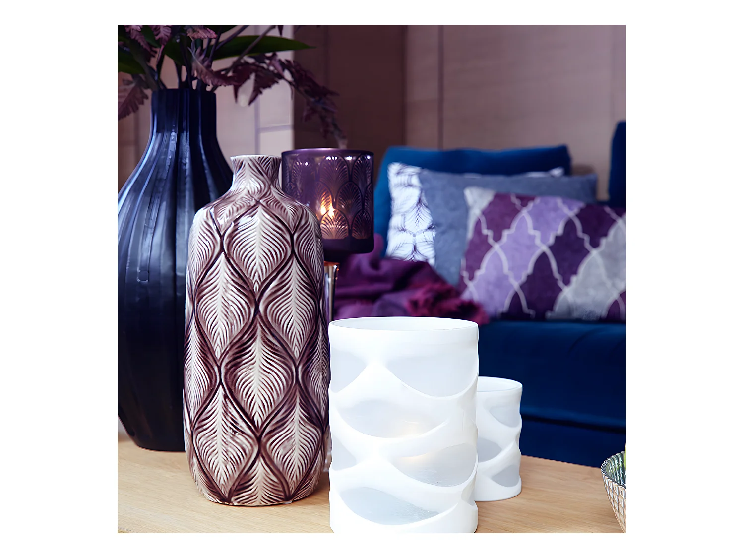 Vase Boa Moyen Format - Violet / 51 cm