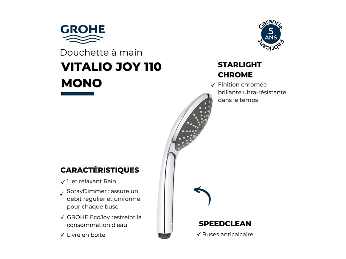 Pommeau de douche GROHE Quickfix Vitalio Joy 110