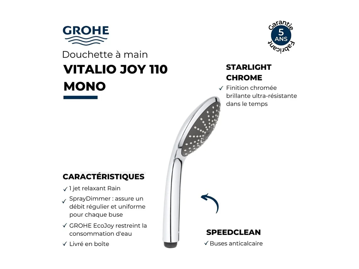 Pommeau de douche GROHE Quickfix Vitalio Joy 110