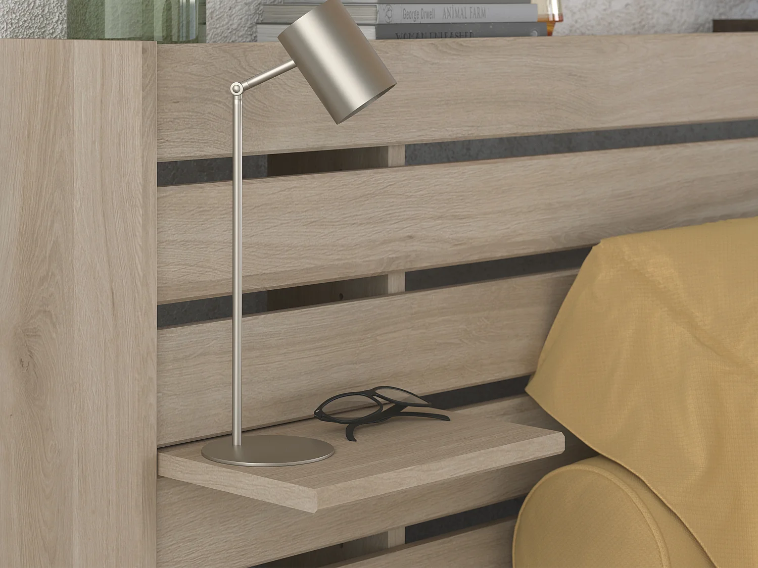 Lit 180 x 200 cm avec rangements - Coloris : Naturel + Sommier - TENALIA