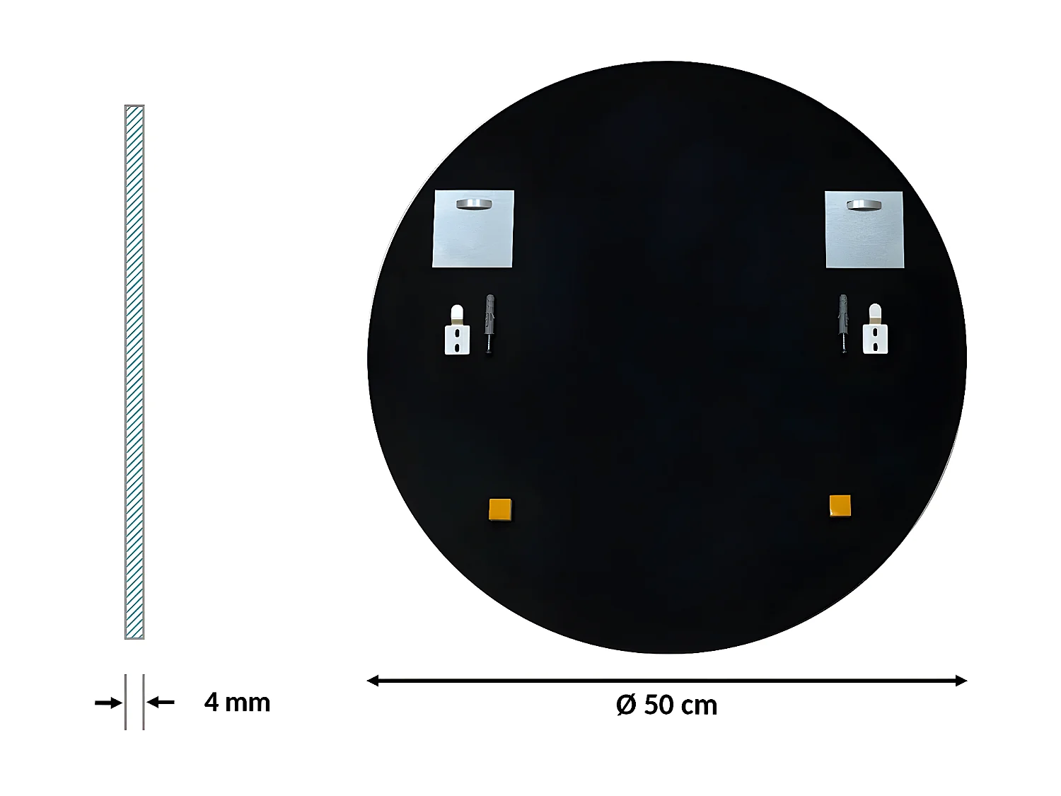 Cercle Miroir Salle de Bain Élégant Prêt à Installer Ø50