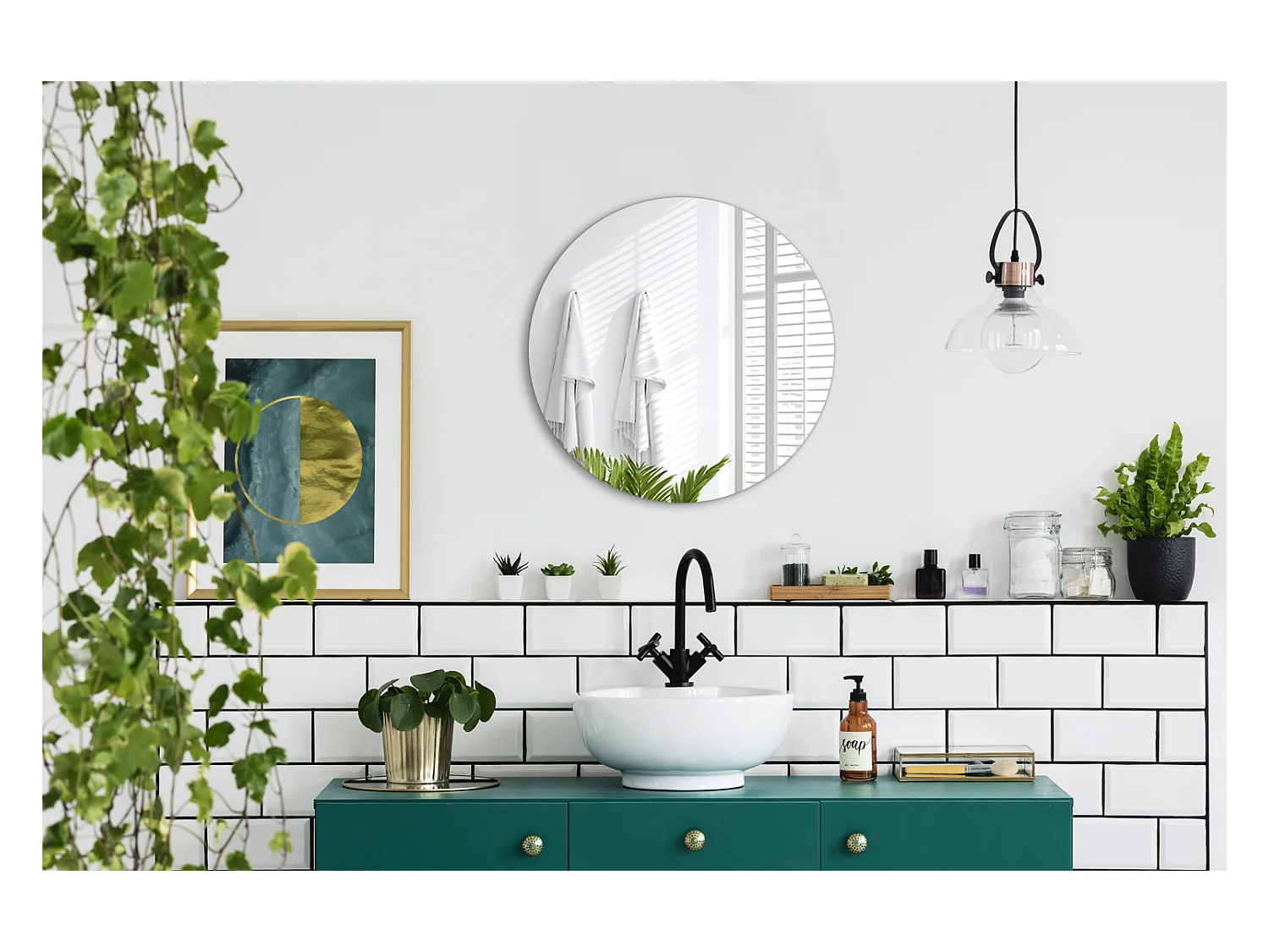 Cercle Miroir Salle de Bain Élégant Prêt à Installer Ø50