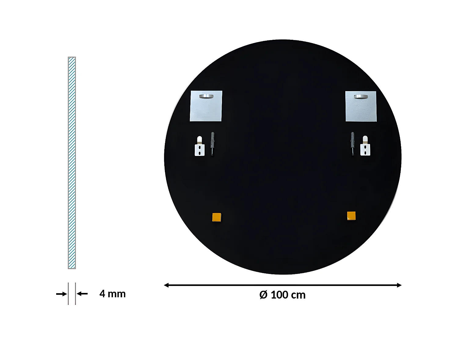Cercle Miroir Salle de Bain Glamour Prêt à Monter Ø100