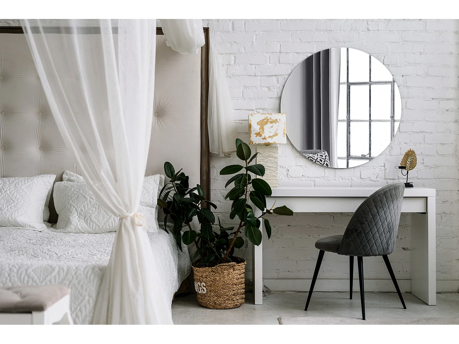 Miroir Décoratif Circulaire de Luxe Ø40