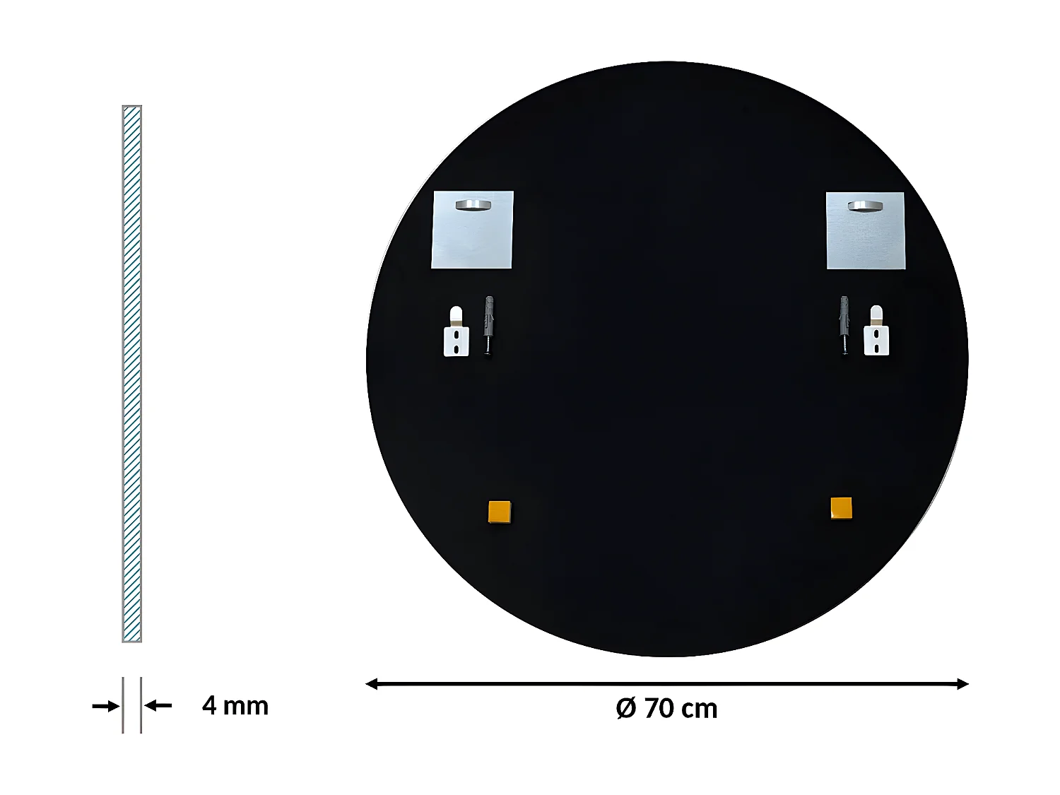 Miroir de salle de bain moderne en forme de cercle Ø70