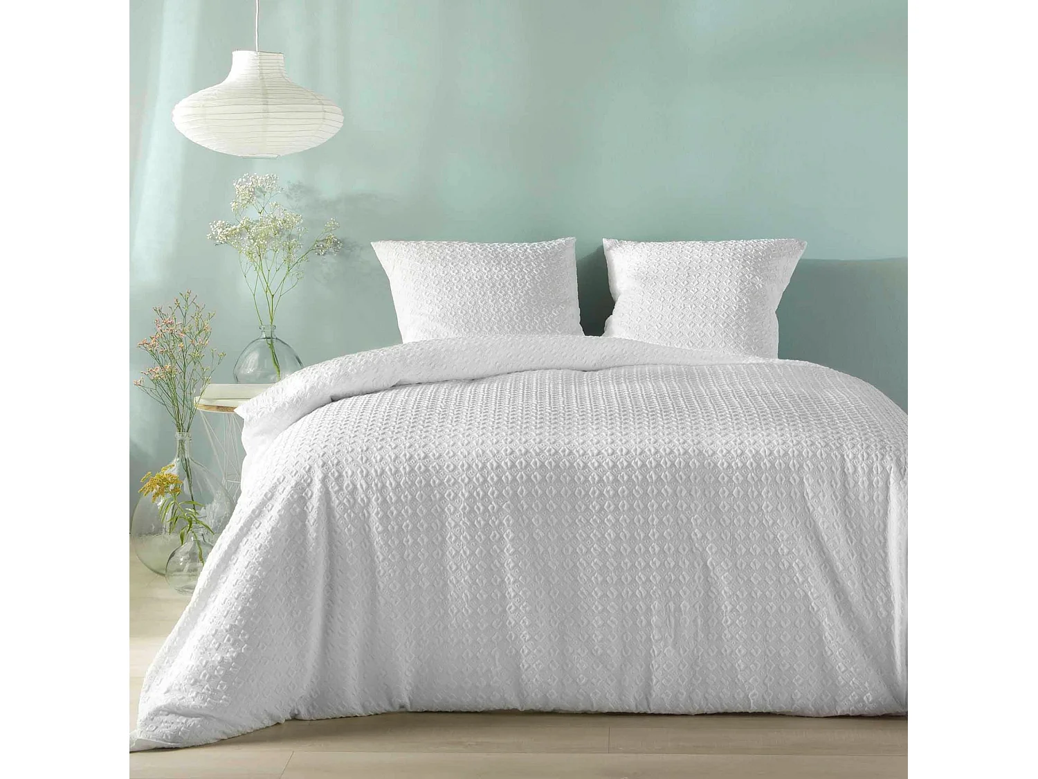 Parure de Lit 3 Pièces "Litea" 240x220cm Blanc